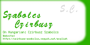 szabolcs czirbusz business card